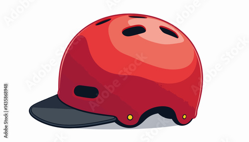 Red kayak helmet illustration showcasing safety and adventure, minimal design