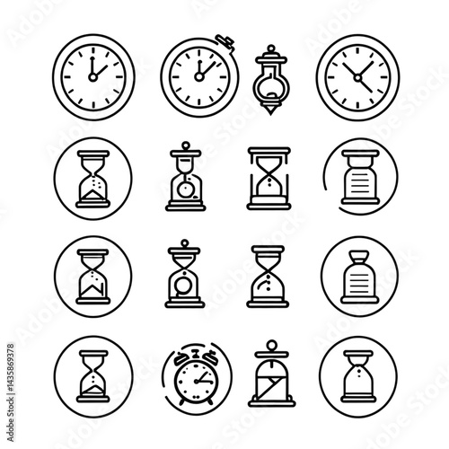 タイマーと時計のアイコンセット｜Timer and Clock Icon Set