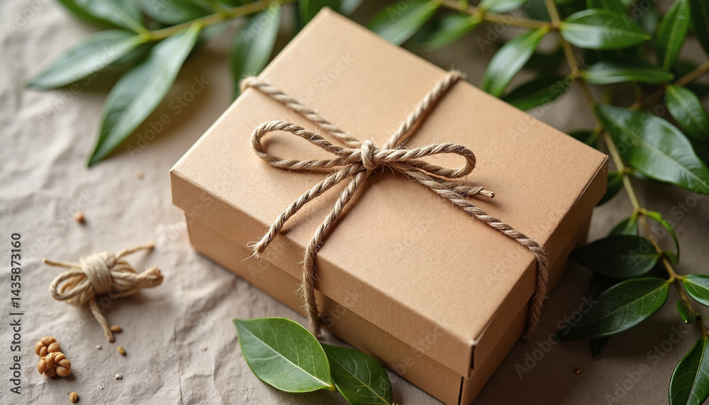 Product Packaging Box for Black Friday with Natural Leaves