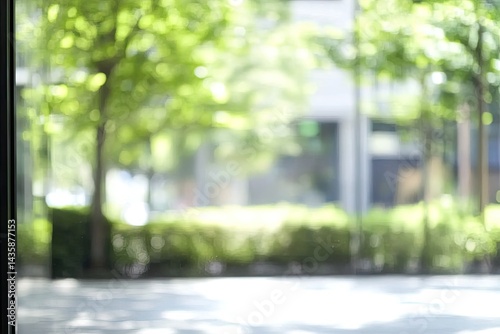 Out-of-focus urban greenery