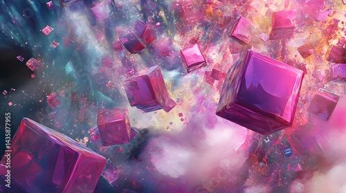 abstract colorful background with cubes