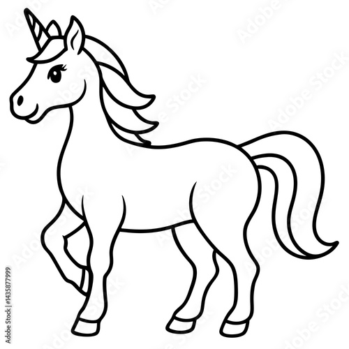 Wallpaper Mural Simple Unicorn Vector Drawing Torontodigital.ca