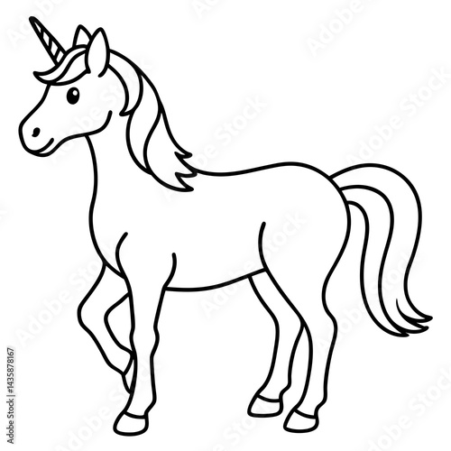 Wallpaper Mural Simple Unicorn Vector Drawing Torontodigital.ca