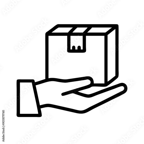 A simple hand delivering a package, embodies the core of reliability and trust, showcasing the process of secure delivery and the anticipation of receiving a parcel.