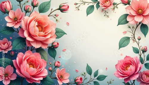 Delicate, interwoven floral motif; repeating, soft design , seamless, print