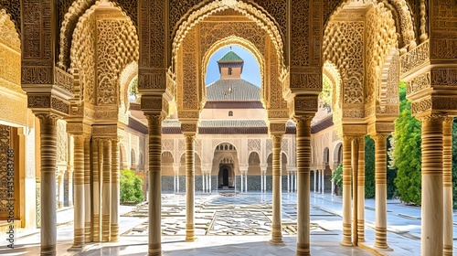 Stunning Arched Doorway in Alhambra, Spain - Beautiful Interior View