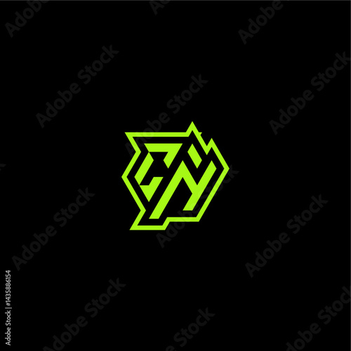 logo design concept cool and dynamic monogram CN esport gaming initial letter