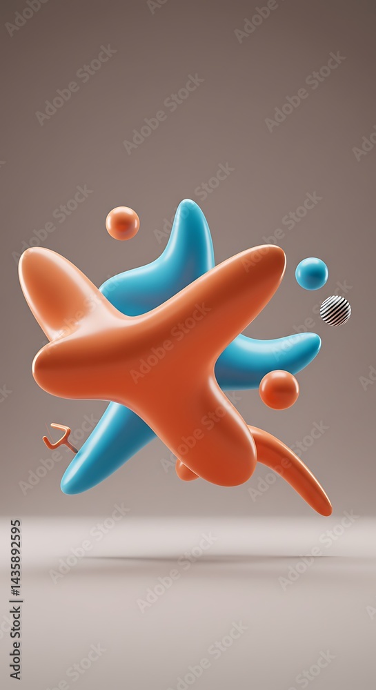 Obraz premium Fluid Forms in Amber Light AI Generated