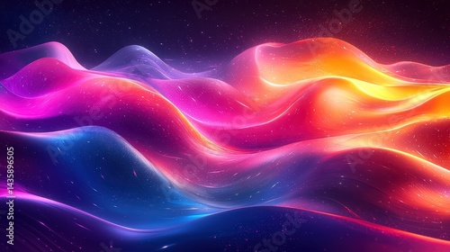 Digital surge of abstract chromatic waves with kinetic force jpeg background image