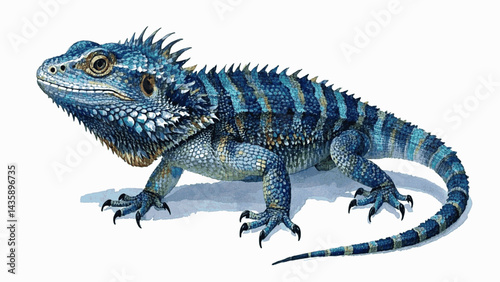 Desert Majesty: watercolor scales bearded dragon isolated watercolor vector illustration svg 
