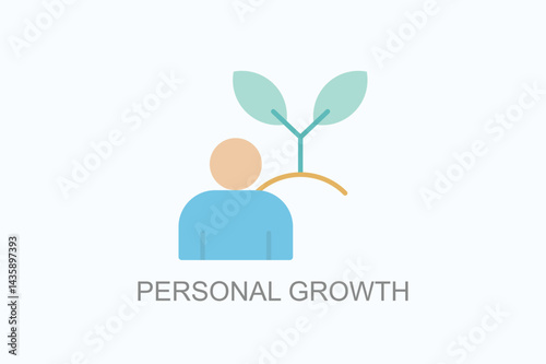 Personal Growth Icon Or Logo Isolated Illustration