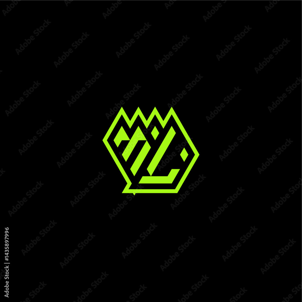 logo design concept cool and dynamic monogram ML esport gaming initial letter logo design concept cool and dynamic monogram ML esport gaming initial letter