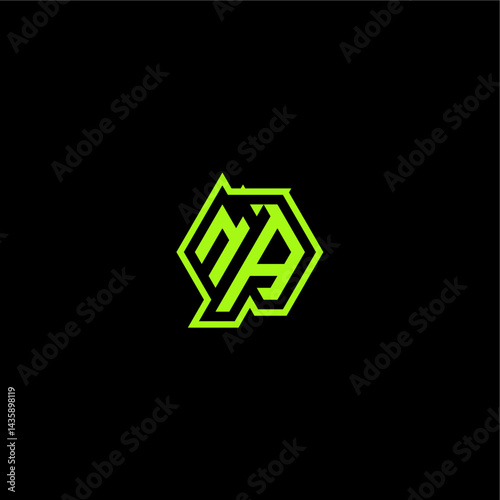 logo design concept cool and dynamic monogram NA esport gaming initial letter