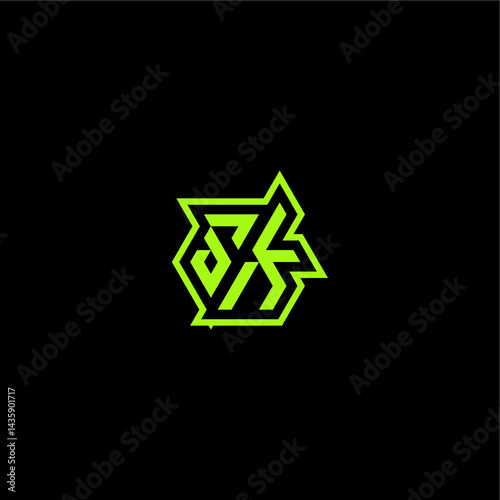 logo design concept cool and dynamic monogram SK esport gaming initial letter