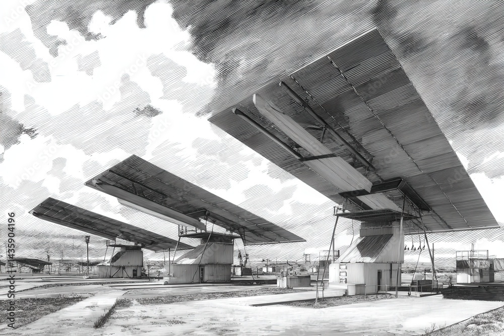 Innovative Solar Panels Generating Renewable Energy in Modern Landscape