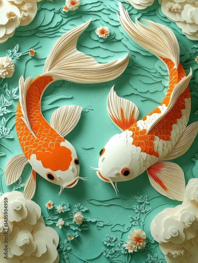 Paper Art Koi Fish