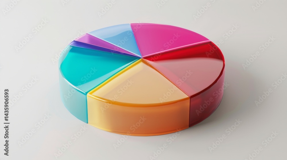 Obraz premium Basic D pie chart with clear part distinctions and no excess design clutter for clarity