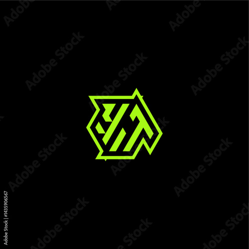 YT letter cool and dynamic monogram esport gaming initial logo design concept
