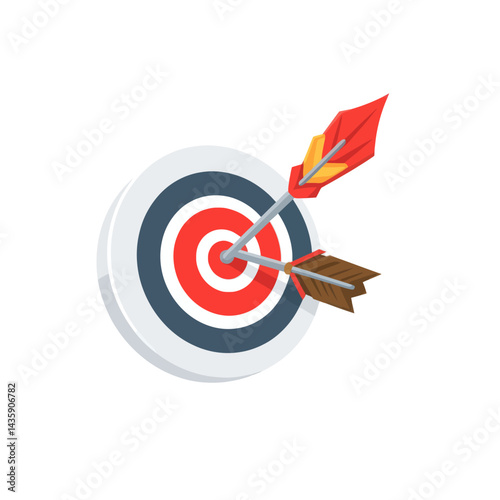 Pixel Art Target with Two Arrows