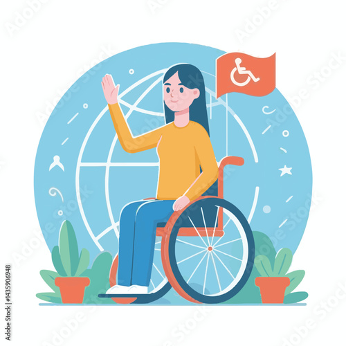 world, poster, care, international, disability, illustration, vector, awareness, concept, people, global, day, disabilities, banner, worldwide, month, happy, rights, prevention, health, help, graphic 
