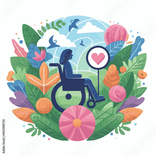 world, poster, care, international, disability, illustration, vector, awareness, concept, people, global, day, disabilities, banner, worldwide, month, happy, rights, prevention, health, help, graphic 