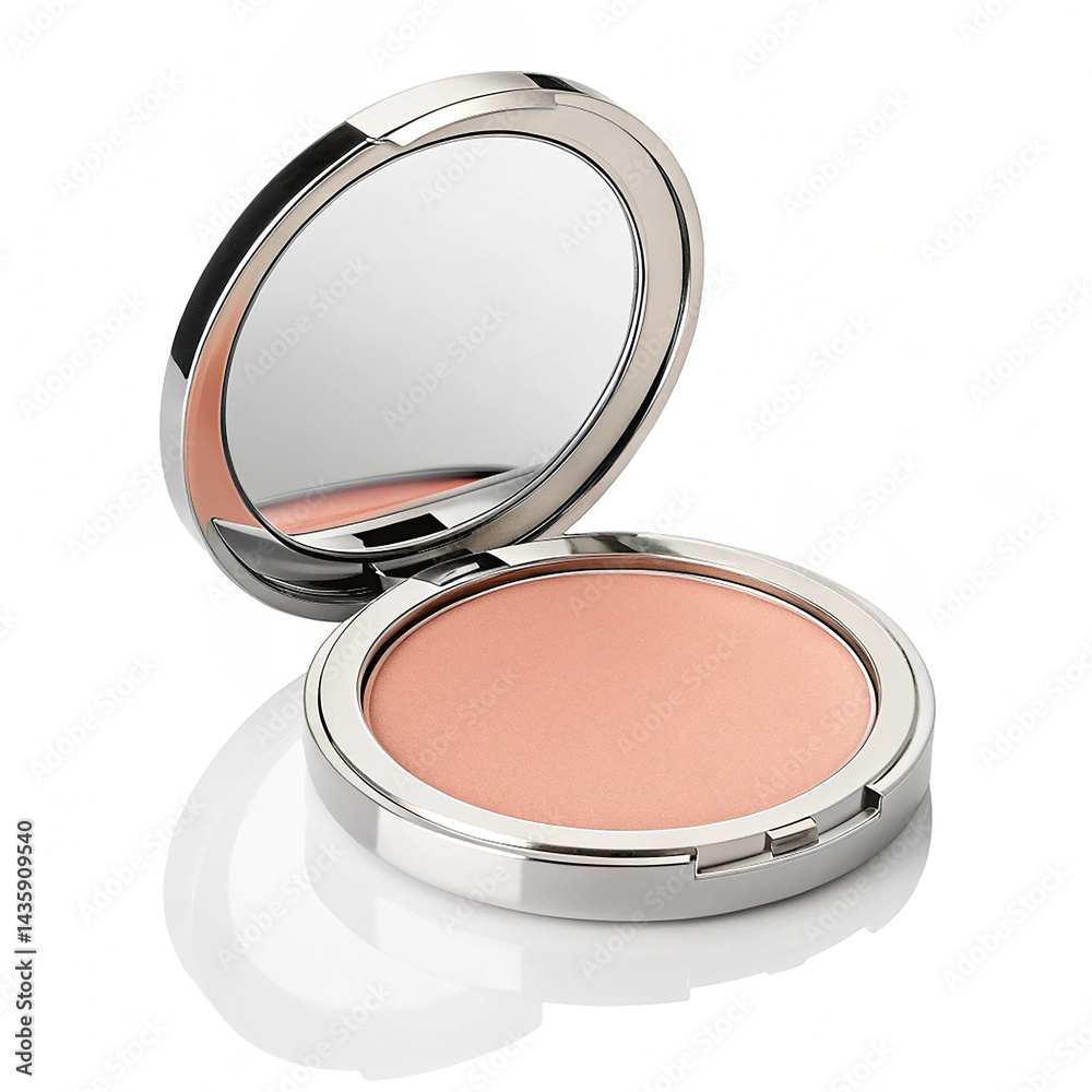 Blush compact on white background Blush compact on white background