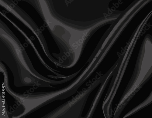 Smooth elegant black satin texture abstract background. Luxurious background design