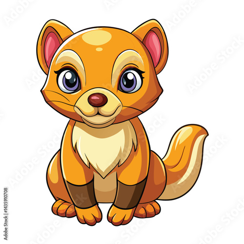 Cute cartoon animal, likely a weasel or similar small mammal