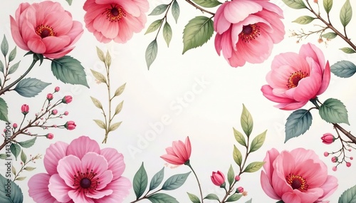 Subtle watercolor floral design, soft hues repeating endlessly , pattern, soft