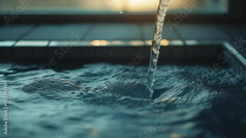  Close-up view of water splashing and ripples