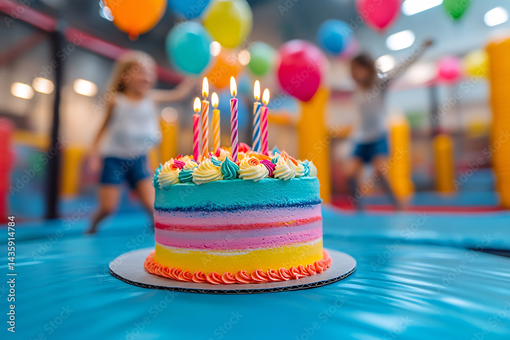 Colorful Birthday Cake Celebration
