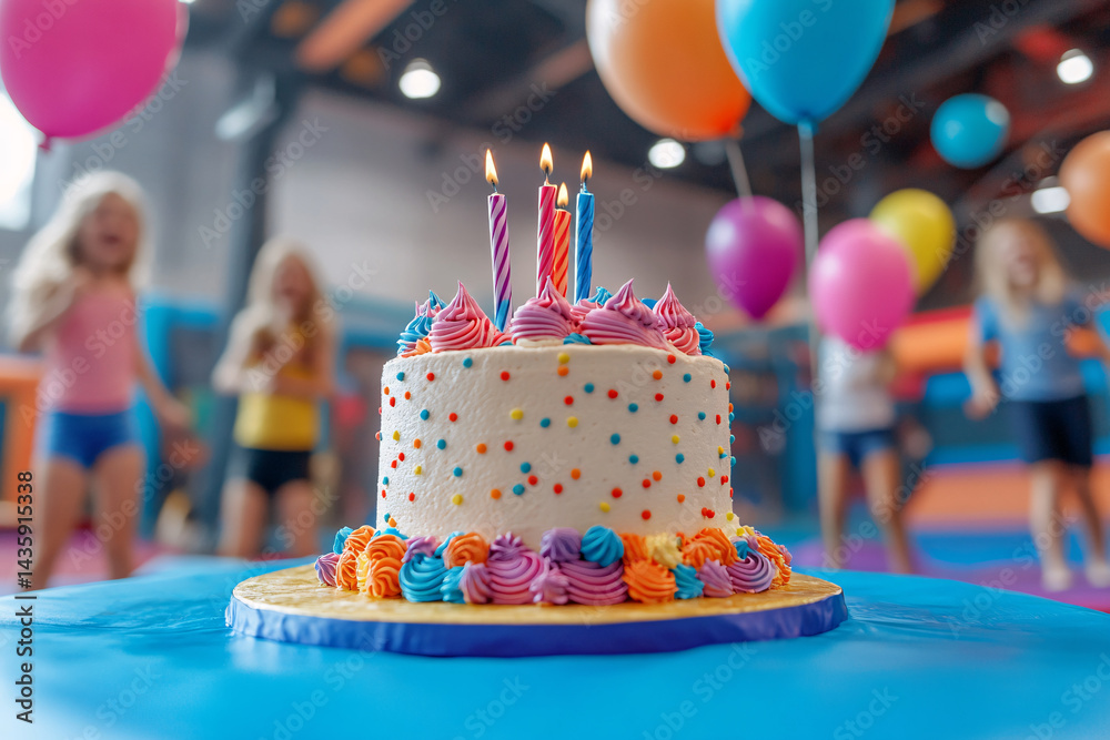 Colorful Birthday Cake Celebration