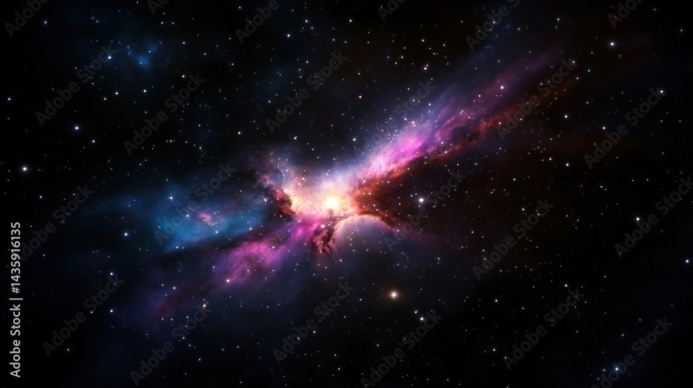 Obraz premium Colorful nebula in deep space