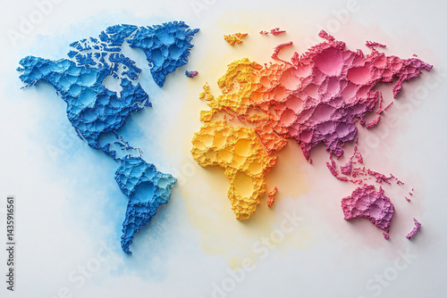 Obraz na płótnie Low-Poly World Map w salonie
