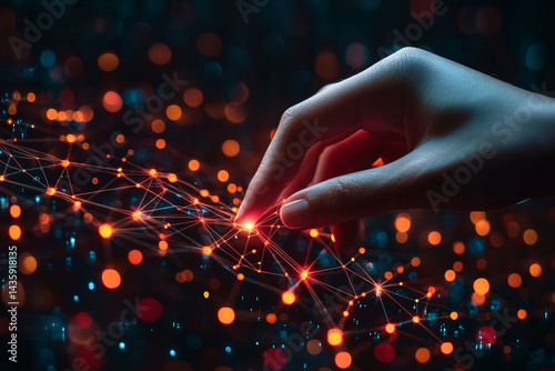 Hand Touching Digital Spark