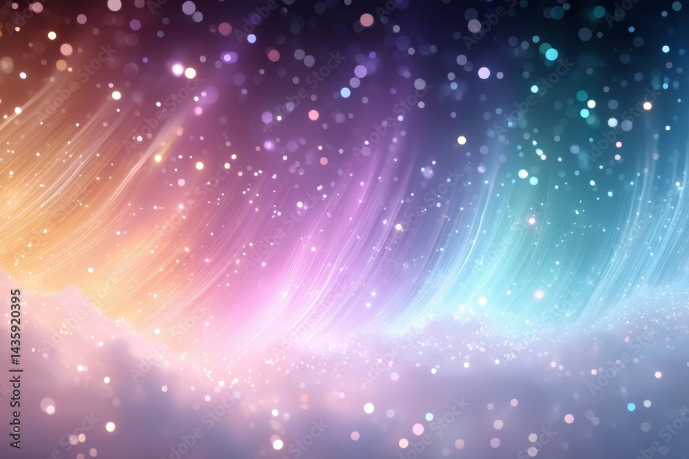 Fototapeta premium Abstract Background With Glowing Particles And Shimmering Lights