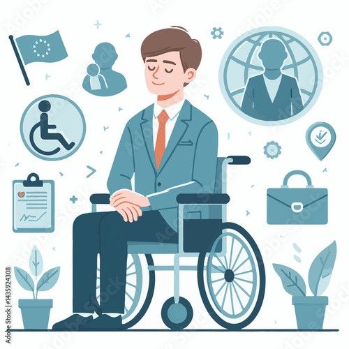 world, poster, care, international, disability, illustration, vector, awareness, concept, people, global, day, disabilities, banner, worldwide, month, happy, rights, prevention, health, help, graphic 