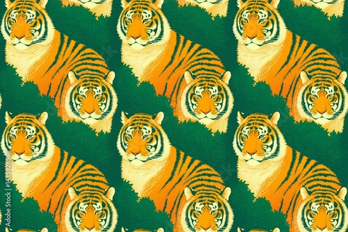 Bold Tiger Stripes Seamless Pattern in Orange and Black