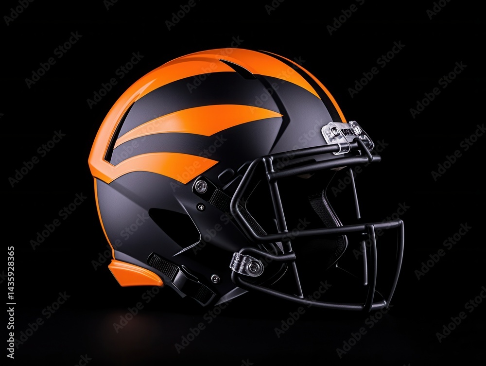 Fototapeta premium Football Helmet, Dark Orange and Black