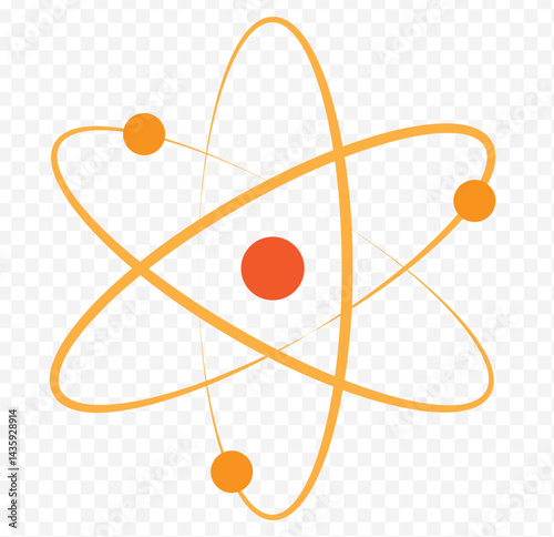 atom icon vector. chemical action sign. molecule icon vector. physics icon symbol. quantum physics. colorful atom icon. molecular particles sign. vector illustration on transparent background. EPS 10.