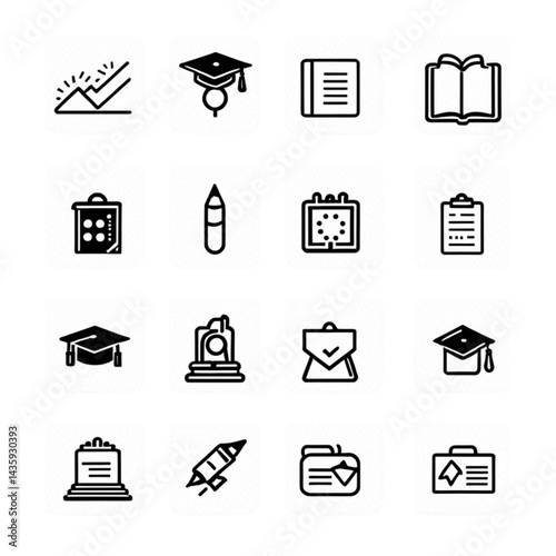 教育と学習アイコンセット｜Education and Learning Icon Set