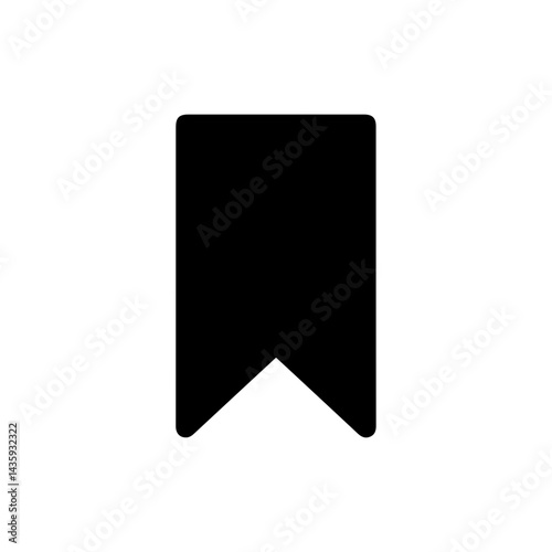 Free Download Minimal Black Filled Bookmark Icon with Subtle Triangle Design - GFXLoad