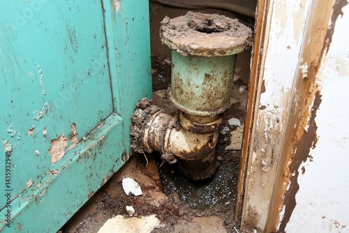 Wallpaper Mural Dirty Plumbing in Damaged House Torontodigital.ca