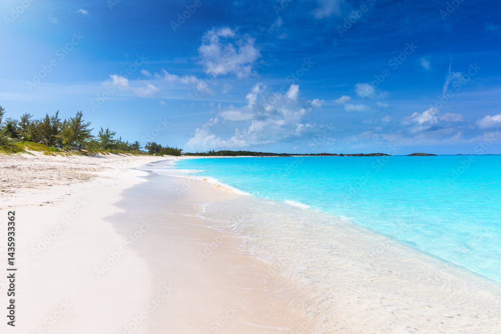 The beautiful beaches of the Exuma islands and Cays in the Bahamas, Caribbean, as a background or texture