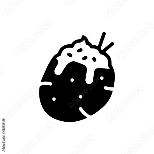 Baked Potato Icon with Sour Cream and Chives