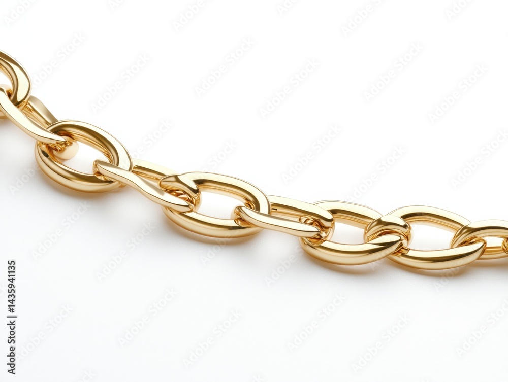 Fototapeta premium Gold chain links against white