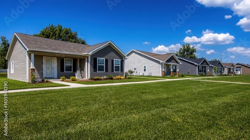 Wallpaper Mural Neighborhood of new homes under blue skies and trimmed lawns Torontodigital.ca