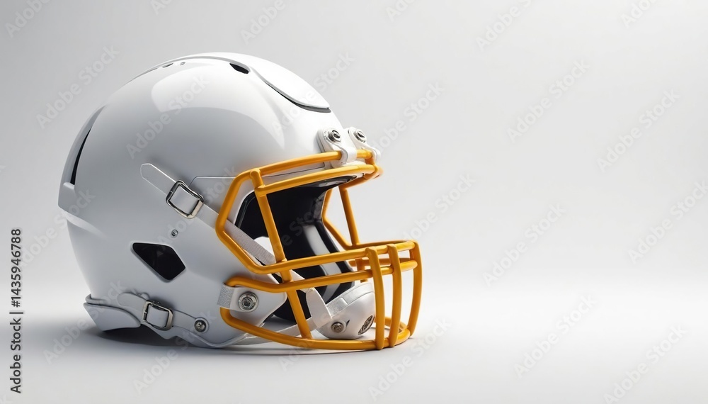 Fototapeta premium American football helmet, pristine white backdrop , sports photography, sports