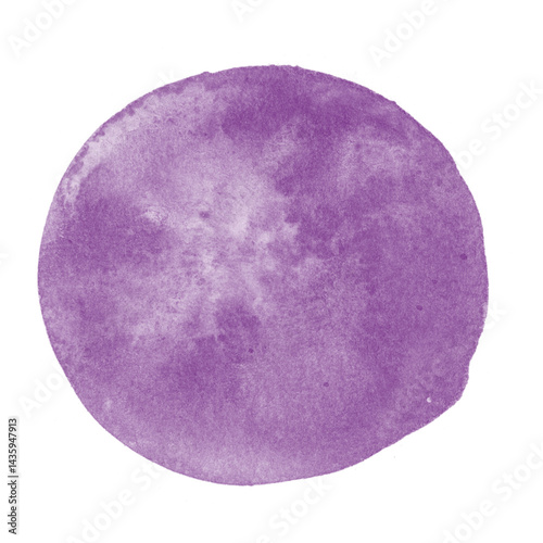 Abstract watercolor stroke of light purple color, hand drawn textured watercolor stain. Painted backdrop with brush stroke. For prints, logos, banners, icons, greeting cards, postcards, backgrounds.