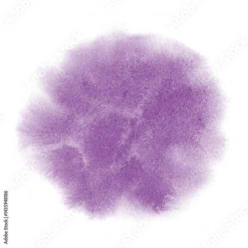 Abstract watercolor stroke of light purple color, hand drawn textured watercolor stain. Painted backdrop with brush stroke. For prints, logos, banners, icons, greeting cards, postcards, backgrounds.